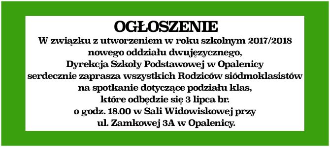 Ogłoszenie Ogłoszenie