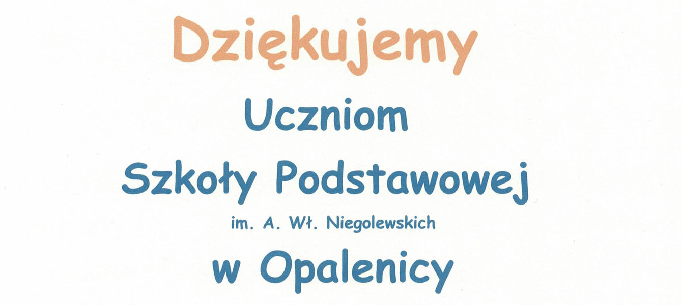 Podziękowania dla Uczniów