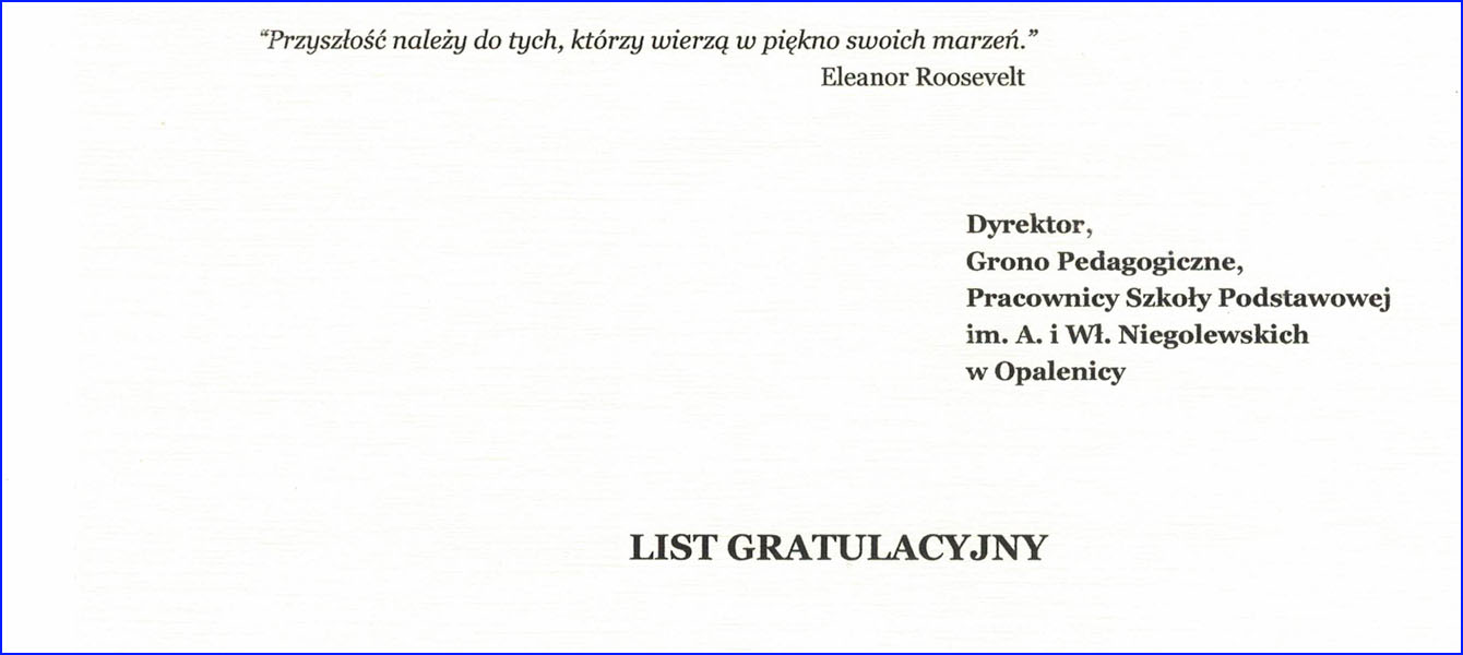 List gratulacyjny