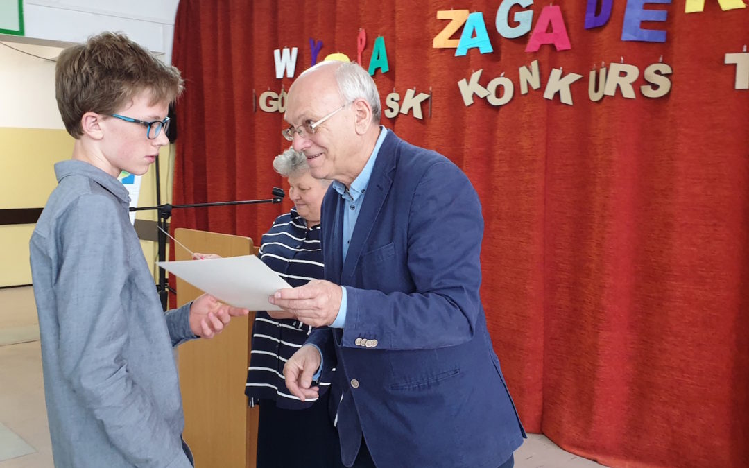 Makary Andrzejczak  w Gdyni podczas 19. Ogólnopolskiego Konkursu Twórczego Używania Umysłu WYSPA ZAGADEK 2019