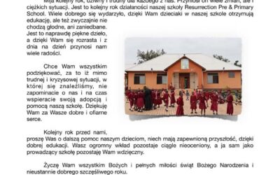 Życzenia i podziękowania z Tanzanii