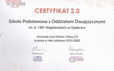 ,,Weź szkołę w swoje ręce. Na nowo!” Kolejny sukces – Certyfikat „Szkoły z klasą”